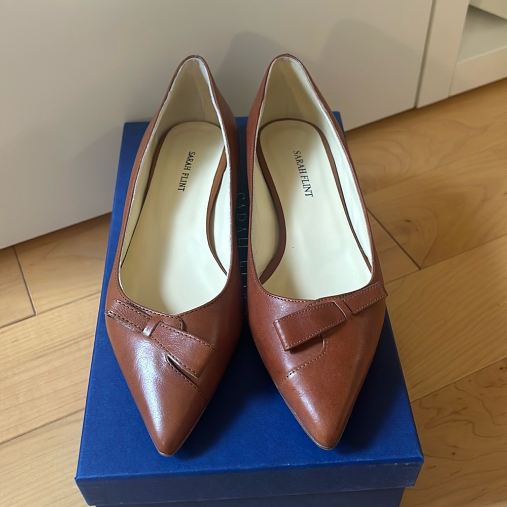 New Sarah Flint Natalie Flats in Saddle Vachetta in size 37.5/7.5